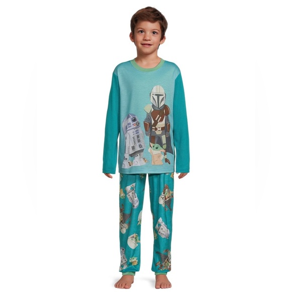 Star Wars R2-D2, Baby Yoda Kids Long Sleeve PJ’s Size 8 - Picture 1 of 7